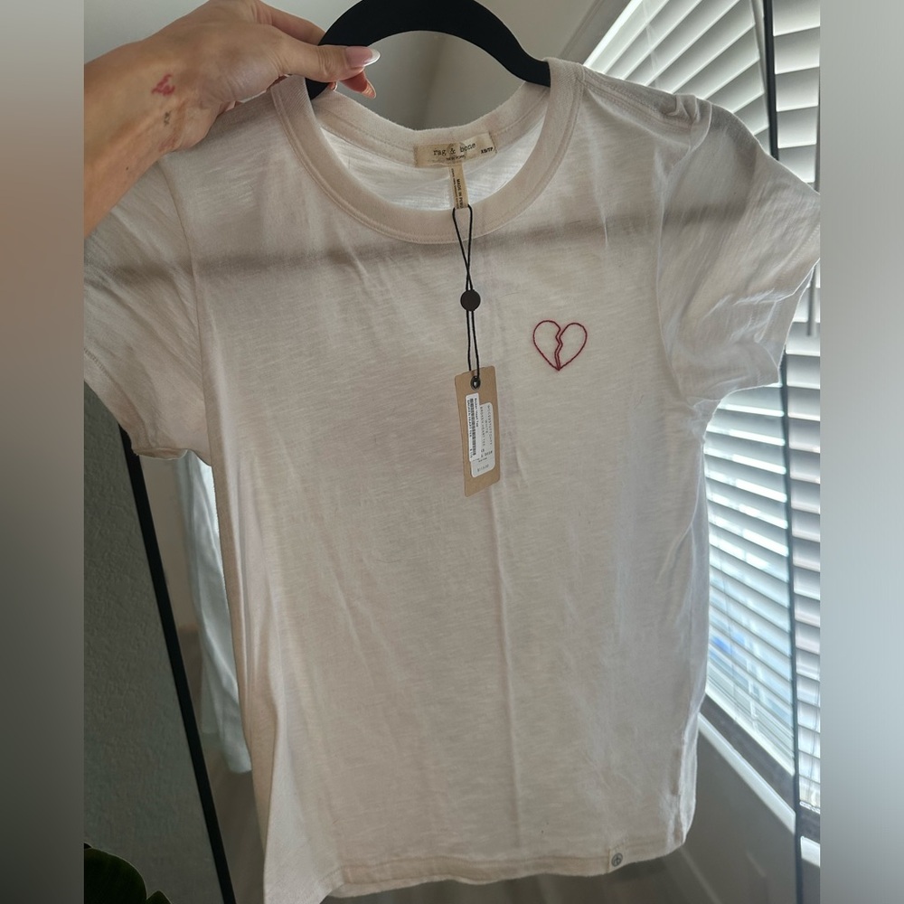 NWT Rag and Bone broken heart t shirt